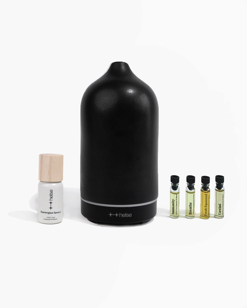 Holiday Starter Kit with black stone scent diffuser